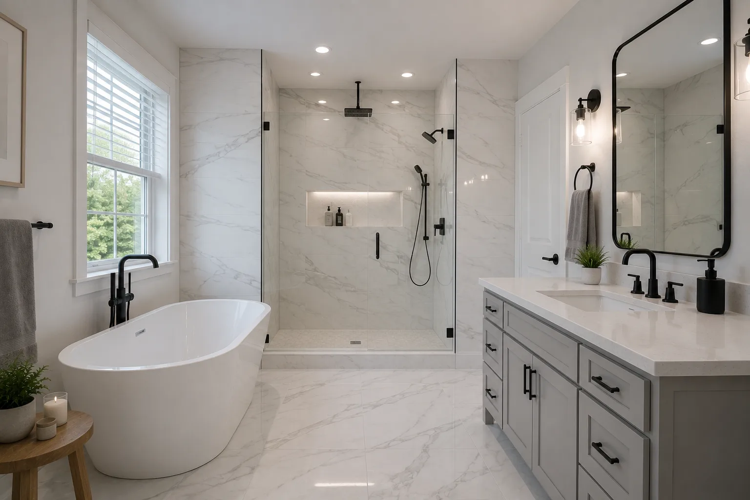 Bathroom Remodeling completed-detail view